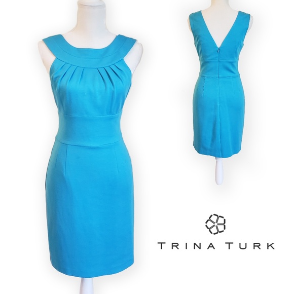 Trina Turk Dresses & Skirts - Trina Turk turquoise scoop neck dress, sz 2-4